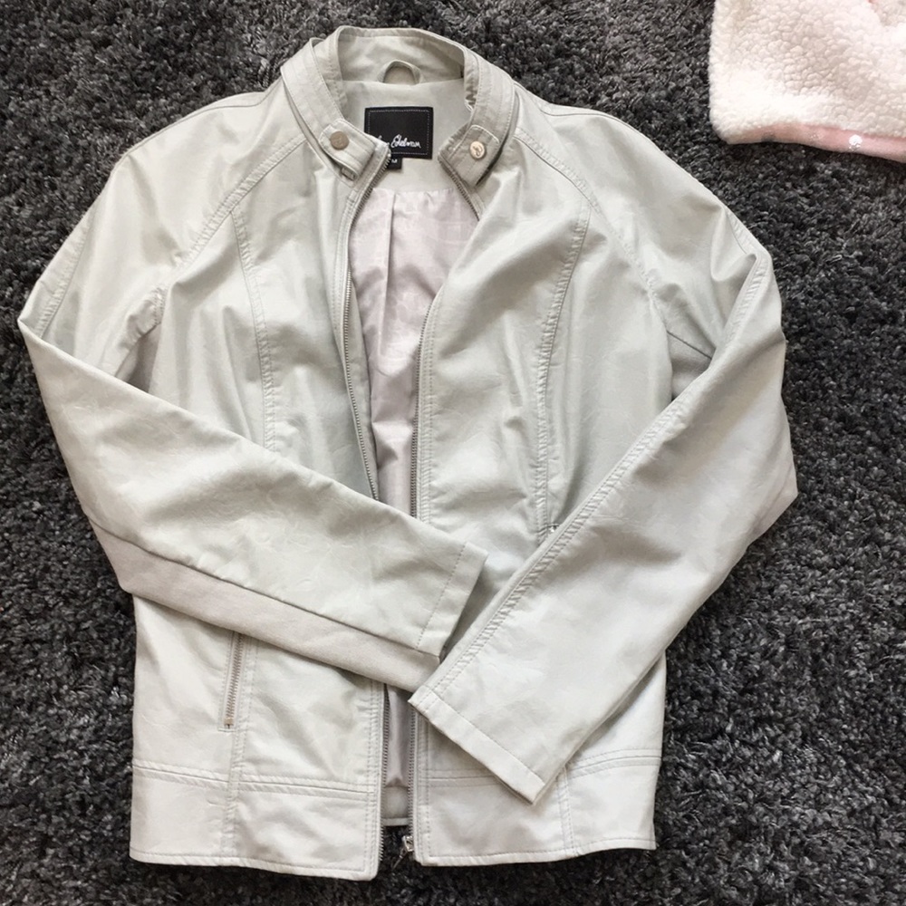 Sam Edelman Faux Leather Moto Grey Jacket